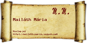 Mailáth Mária névjegykártya